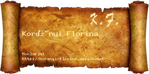 Korányi Florina névjegykártya